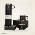 Kit Garrafa Térmica 500 ml preta com 3 xícaras