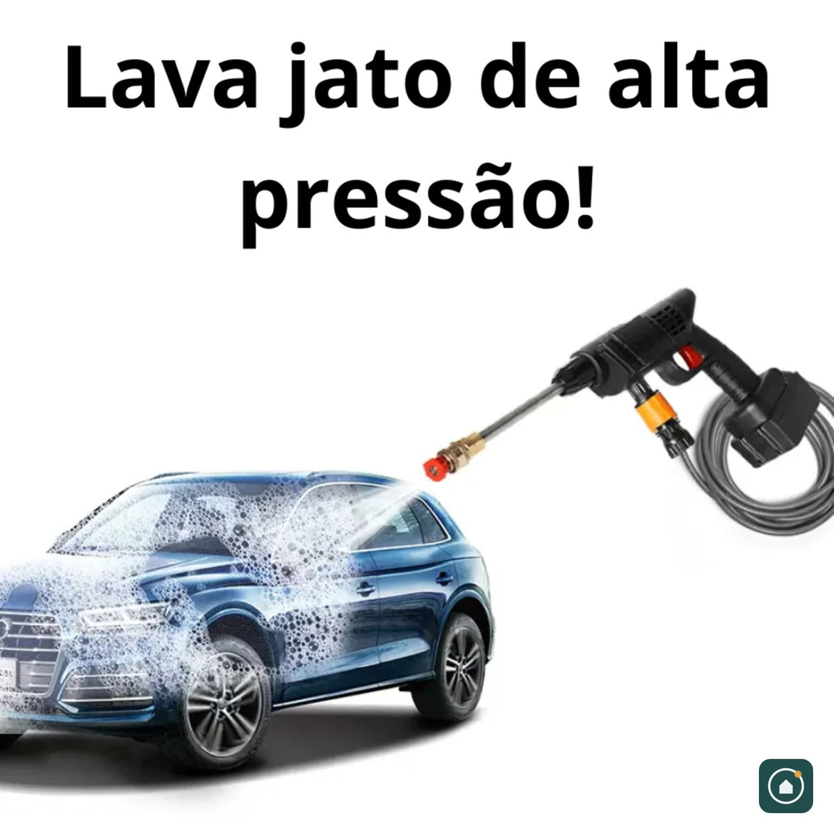 Lavadora de alta pressão lavando um carro