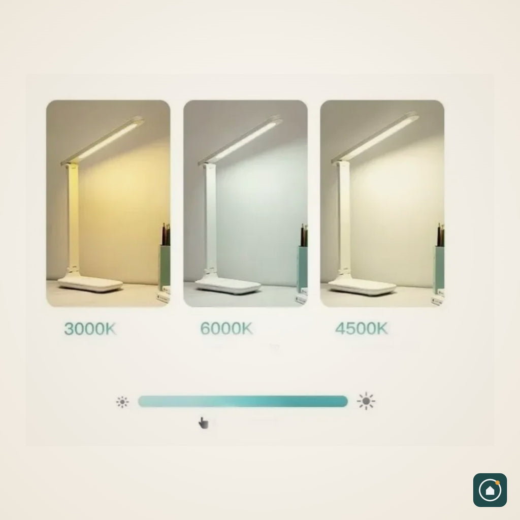 Três tons de luz da luminária: quente, neutro e frio